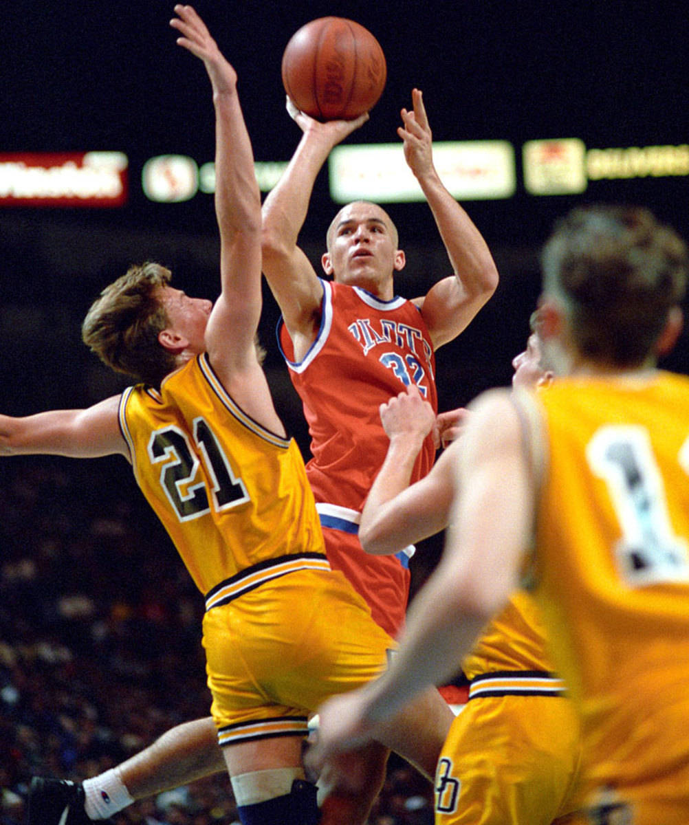 Jason Kidd, red jersey number 32, yellow jerseys, SD Phone Wallpaper