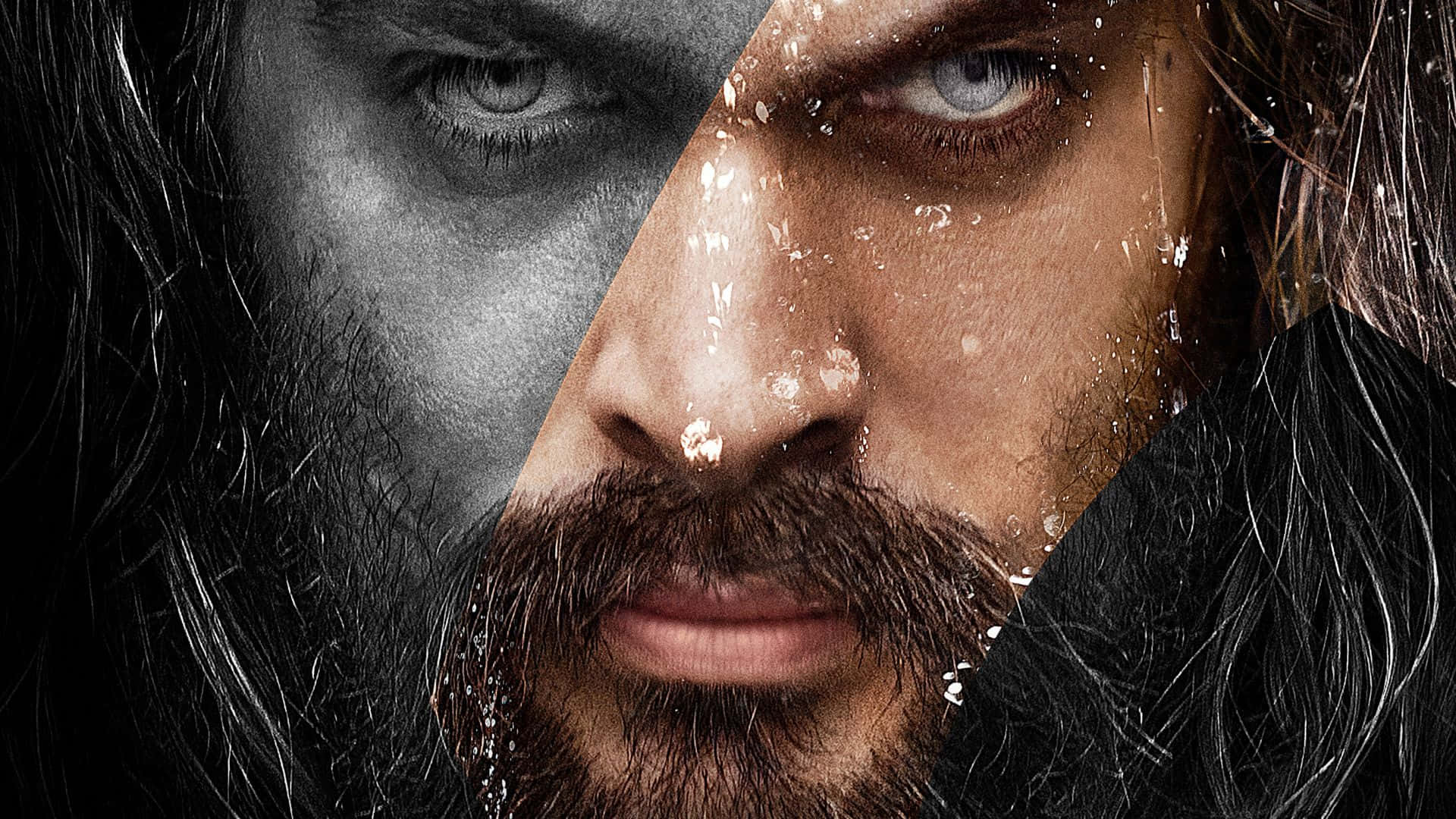 Jason Momoa, bearded man, intense eyes, Full HD Desktop Wallpaper