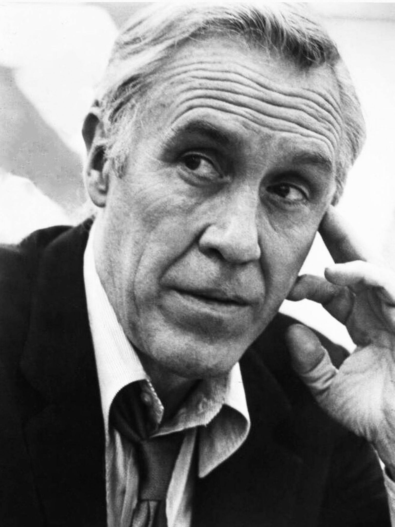 Jason Robards, grayscale portrait, black and white, Full HD Phone Wallpaper