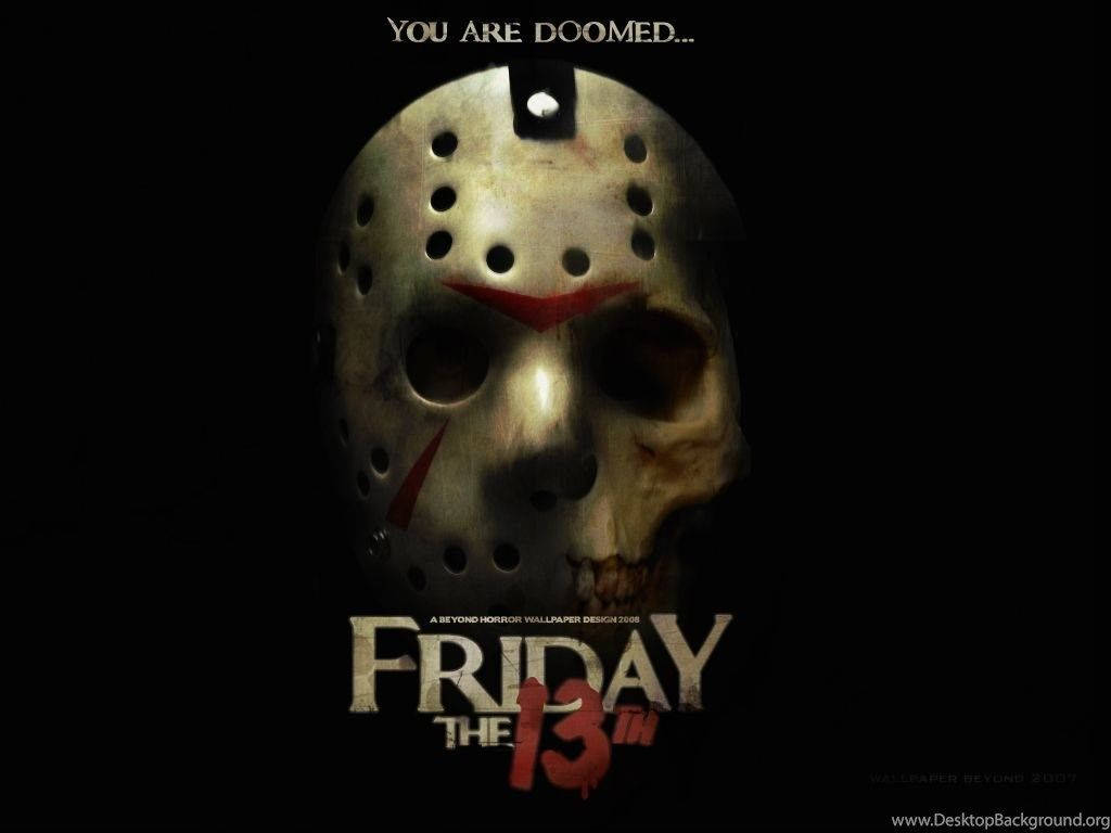 Jason Voorhees, hockey mask, red slash marks, SD Desktop Wallpaper
