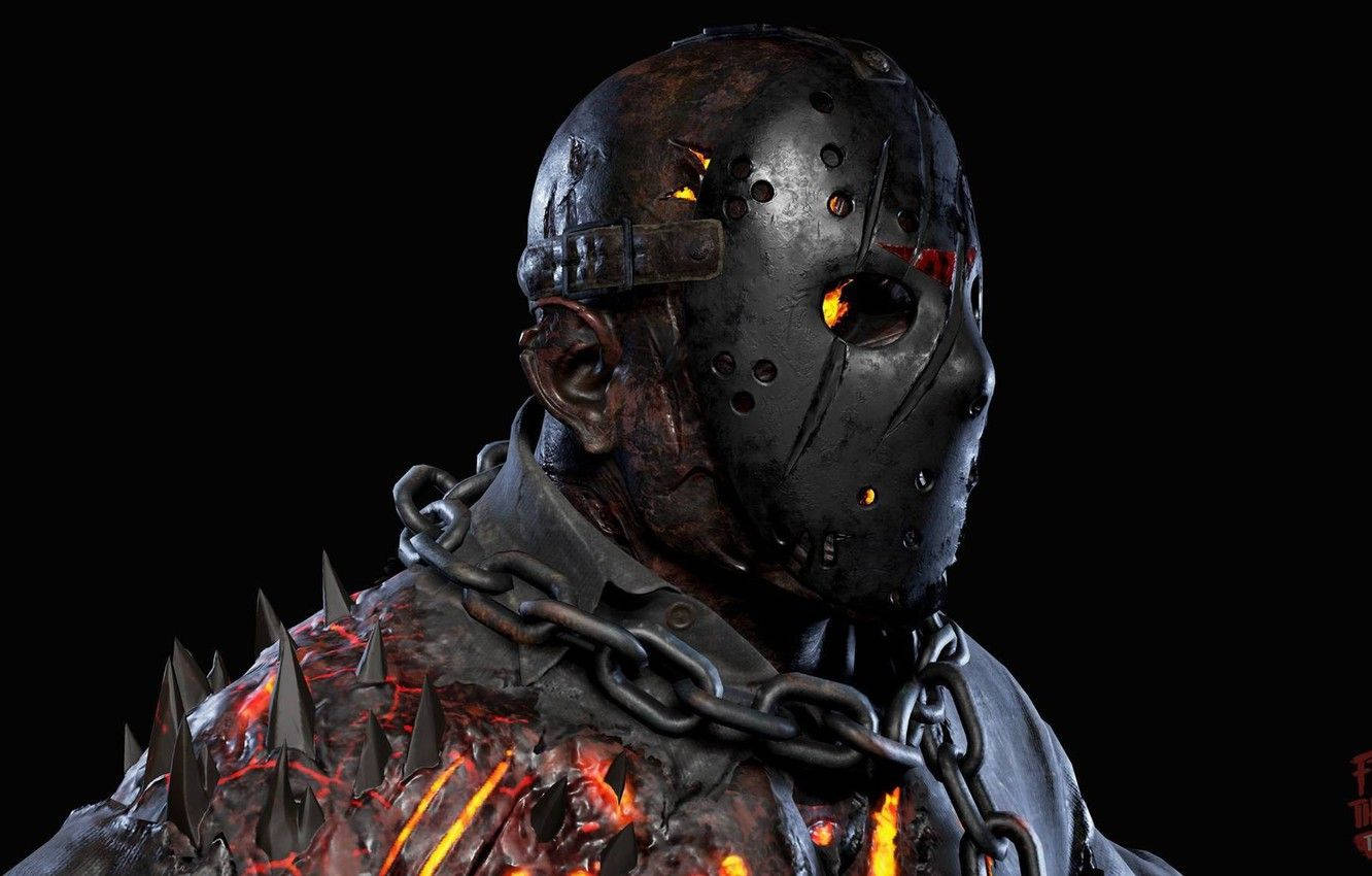 Jason Voorhees, black mask, bloodied hockey mask, HD Desktop Wallpaper