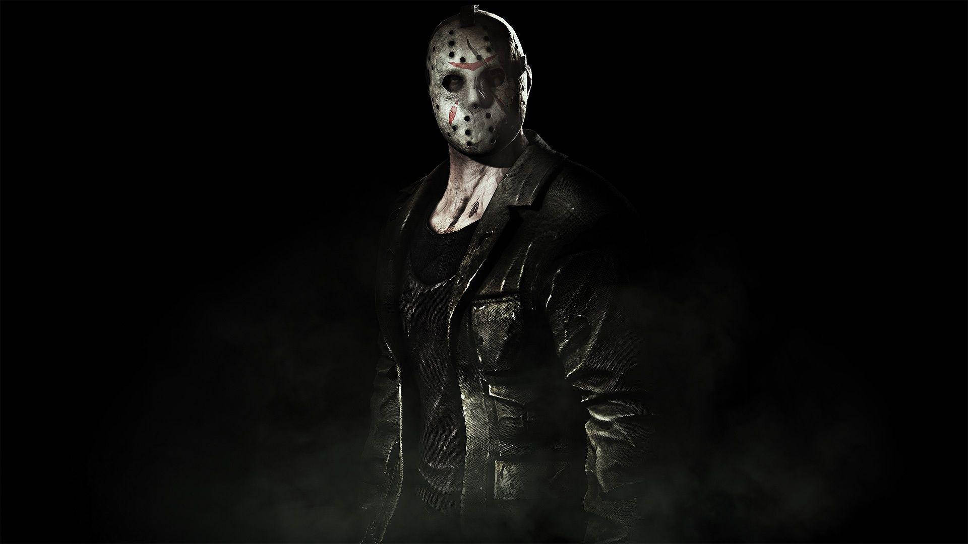 Jason Voorhees, bloodstained hockey mask, leather jacket, Full HD Desktop Wallpaper