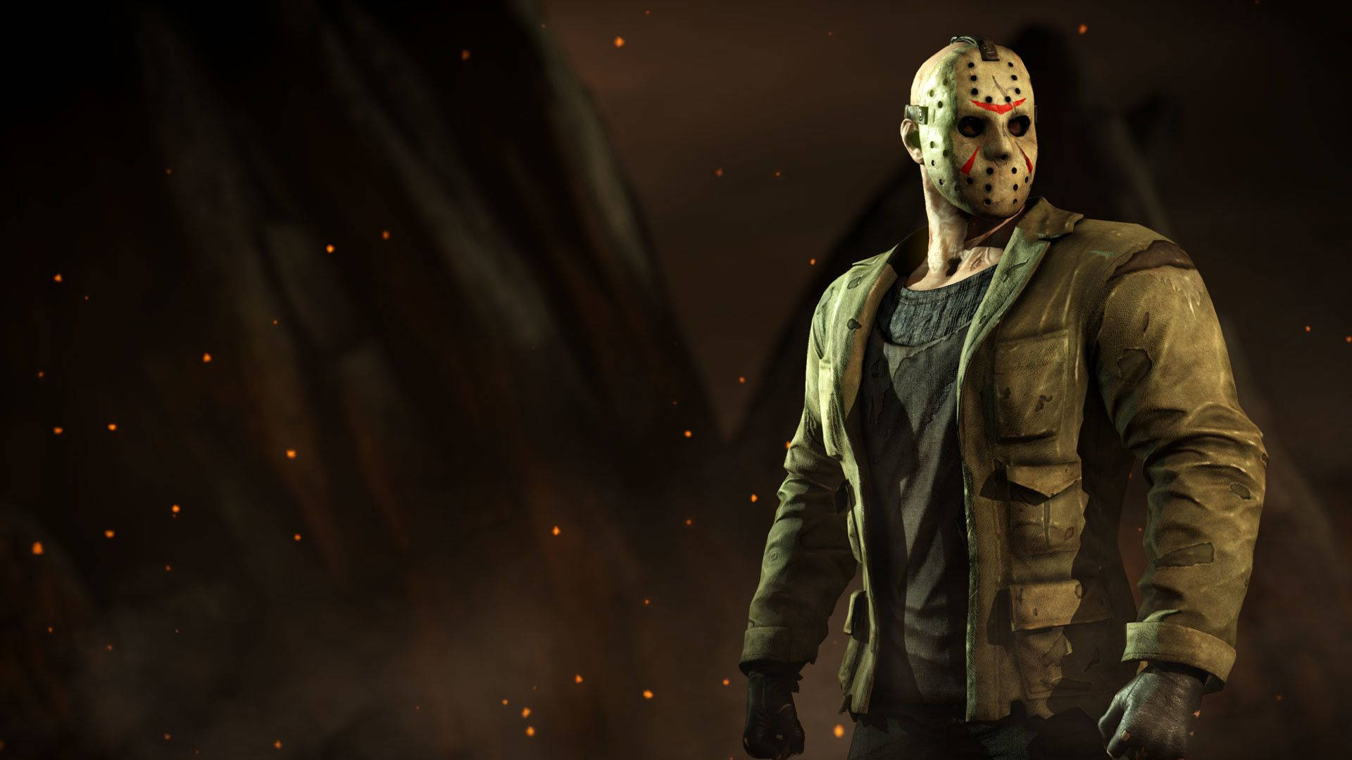 Jason Voorhees, In-Game Model, dark smoky environment, Full HD Desktop Wallpaper