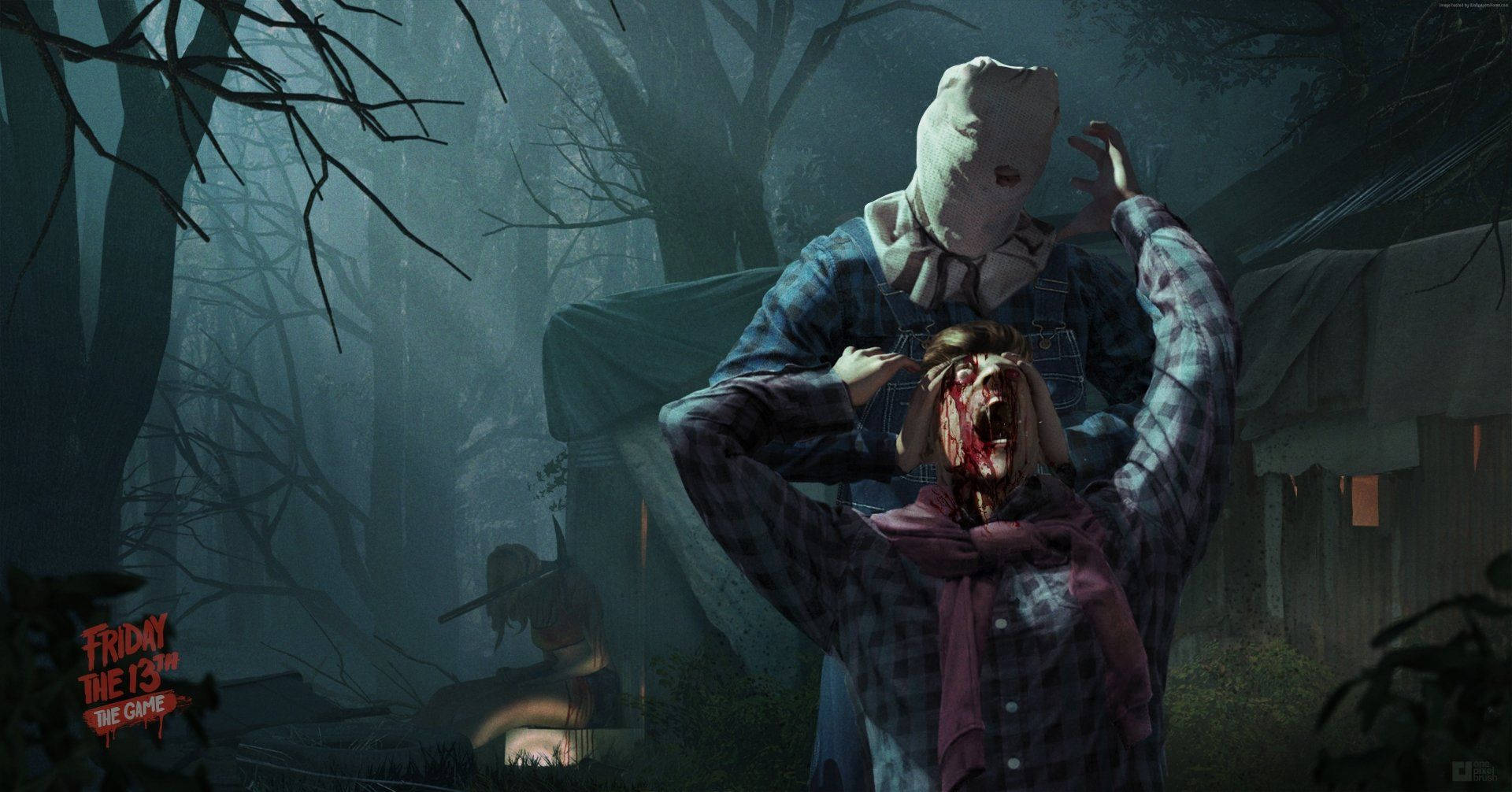 Jason Voorhees, plaid shirt, misty forest, Full HD Desktop Wallpaper