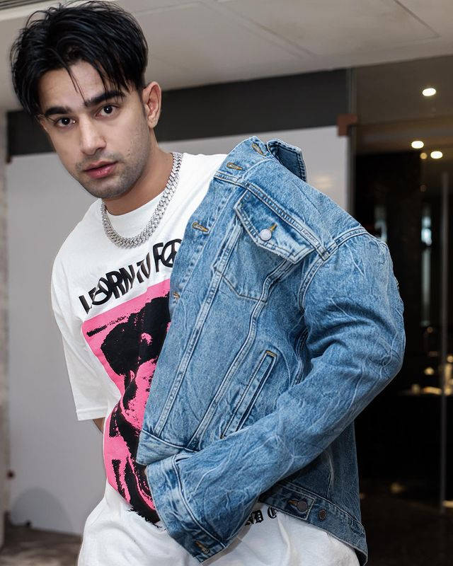 Jass Manak, denim jacket, graphic tee, SD Phone Wallpaper