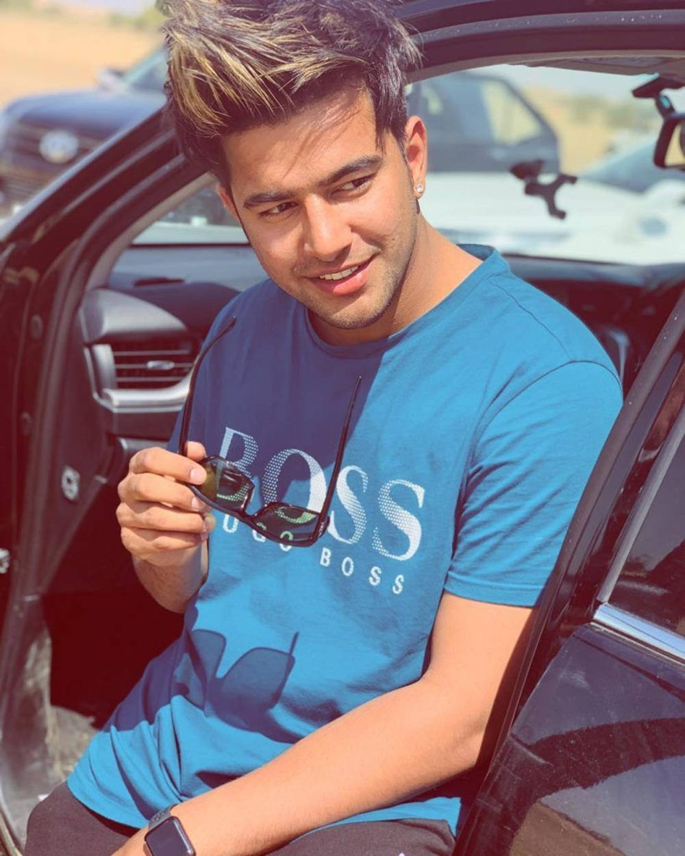 Jass Manak, car, sunglasses, SD Phone Wallpaper
