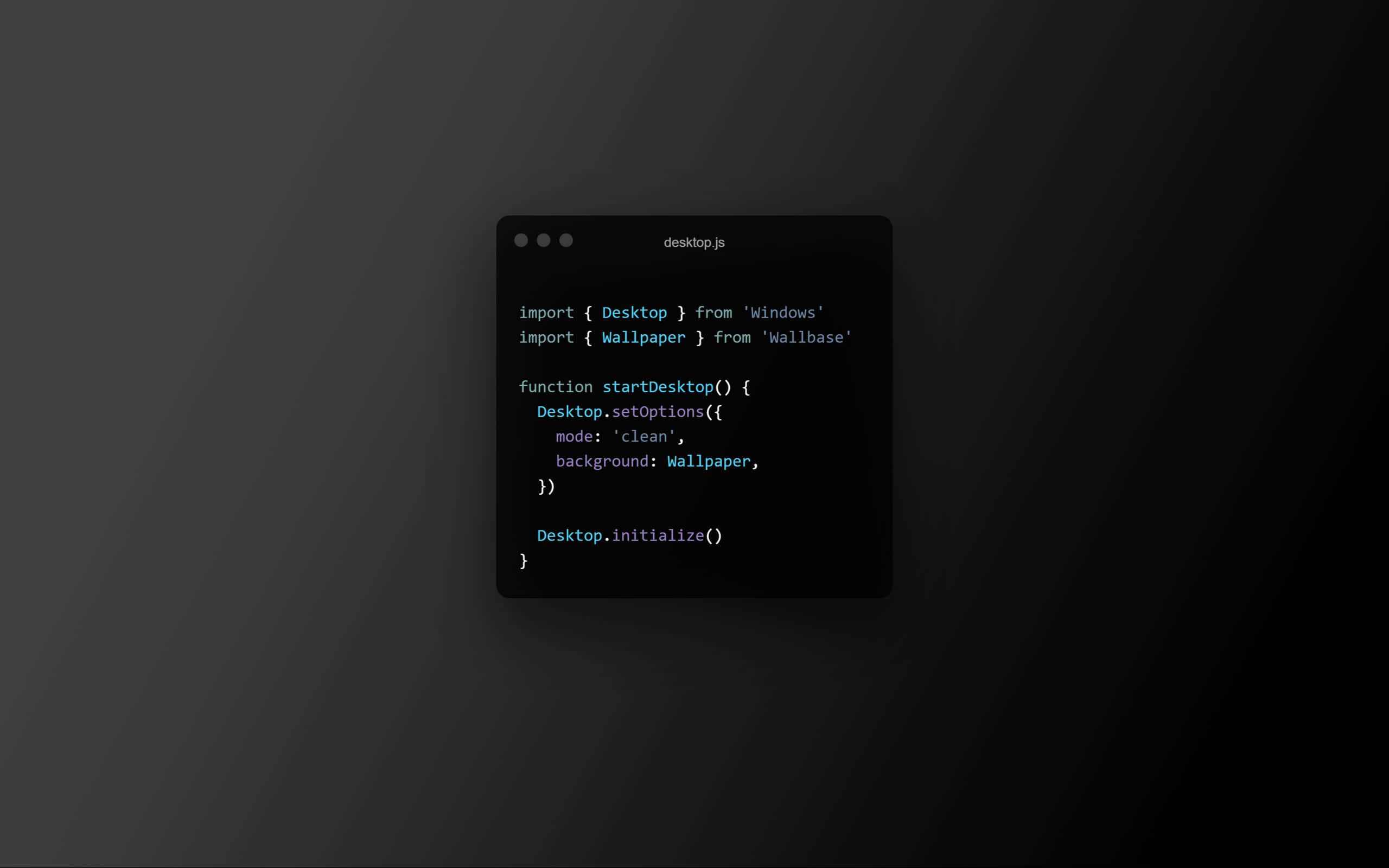 code editor, dark theme, JavaScript code, 2K Desktop Wallpaper