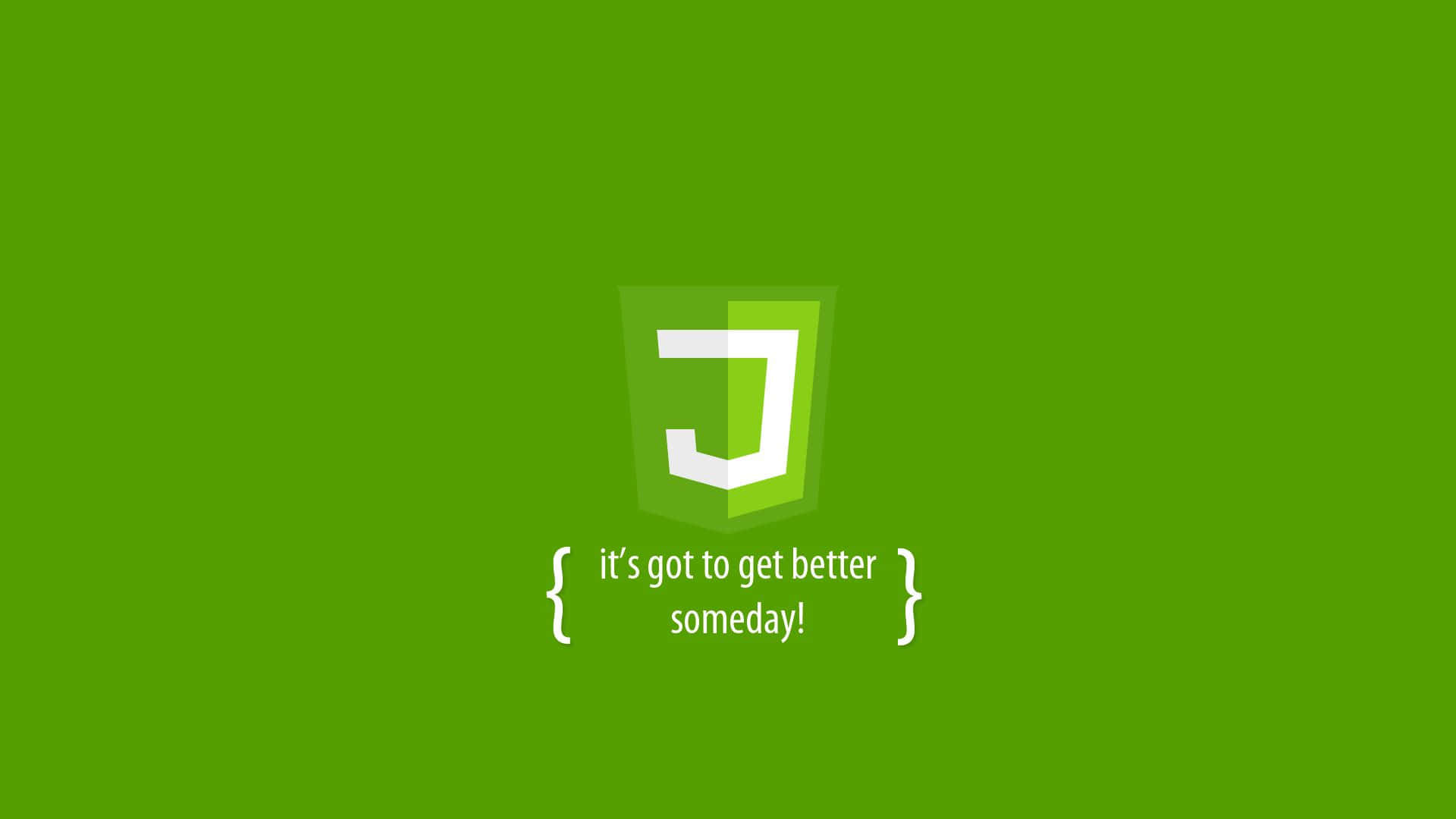 JavaScript, bright green, white, Full HD Desktop Wallpaper