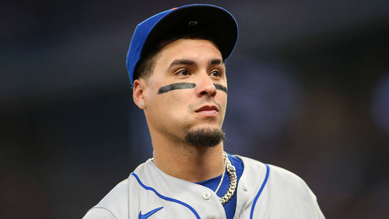 Javier Baez, blue cap, gray uniform, HD Desktop Wallpaper