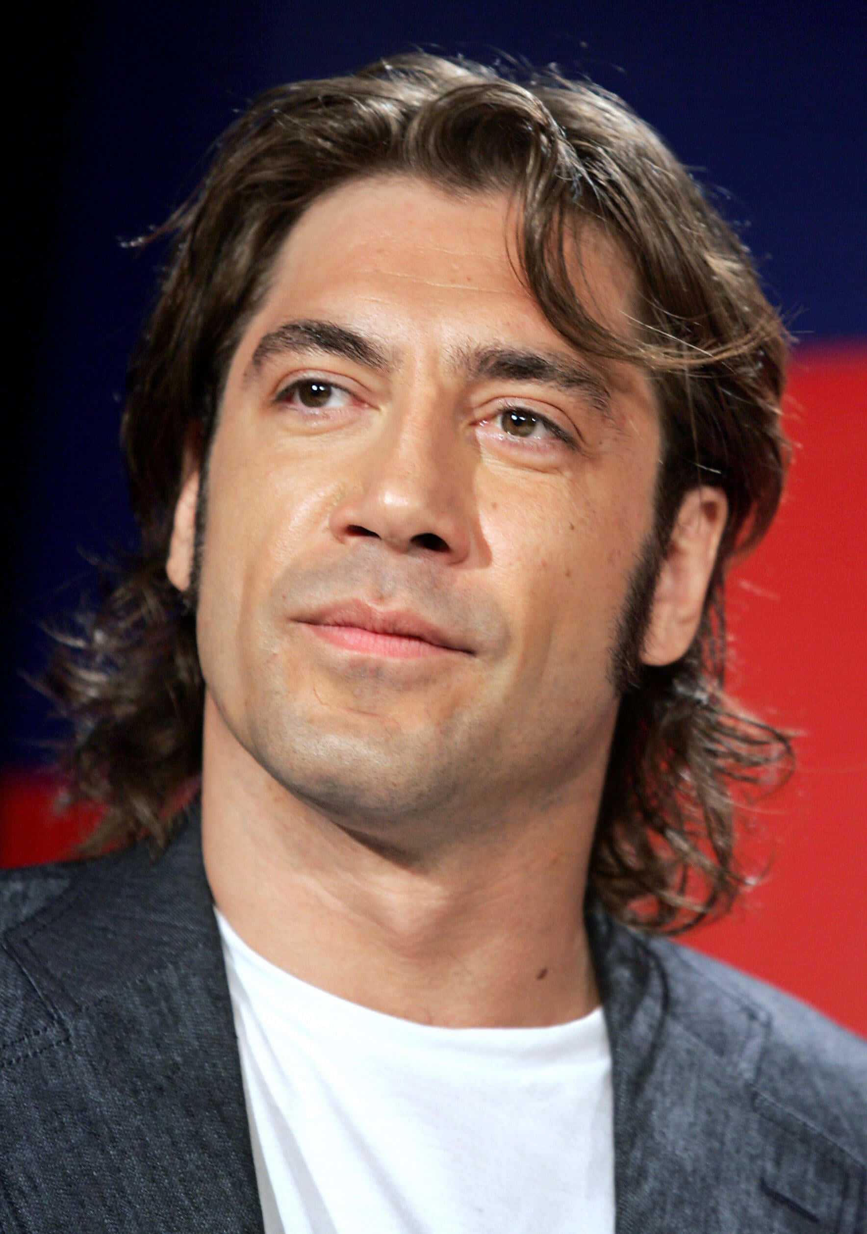 Javier Bardem, wavy brown hair, gray blazer, Full HD Phone Wallpaper