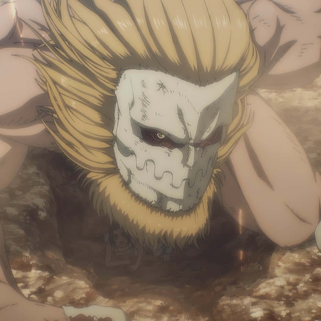 Jaw Titan, skull-like face, golden hair, SD Desktop Wallpaper