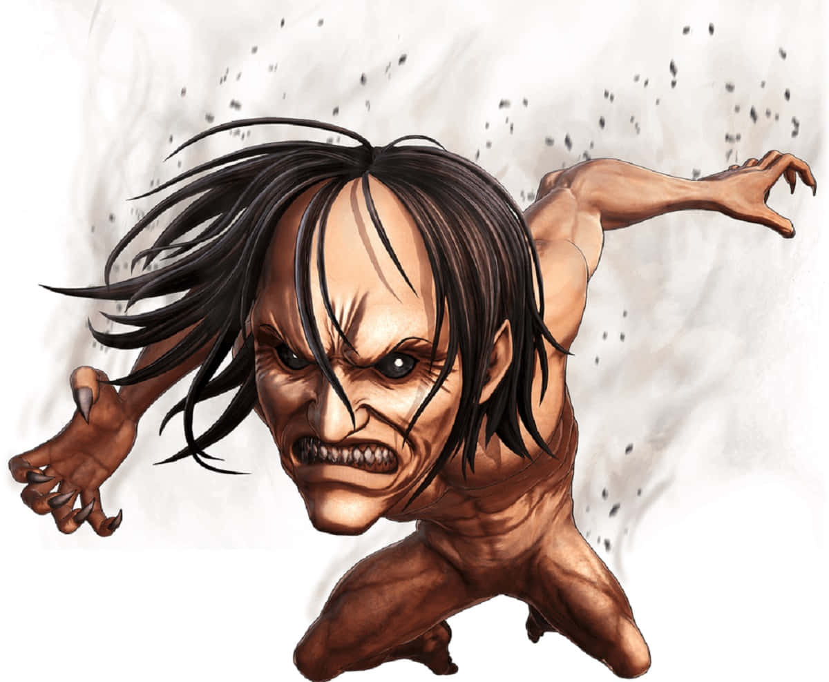 Jaw Titan, anime titan, wild black hair, SD Desktop Wallpaper