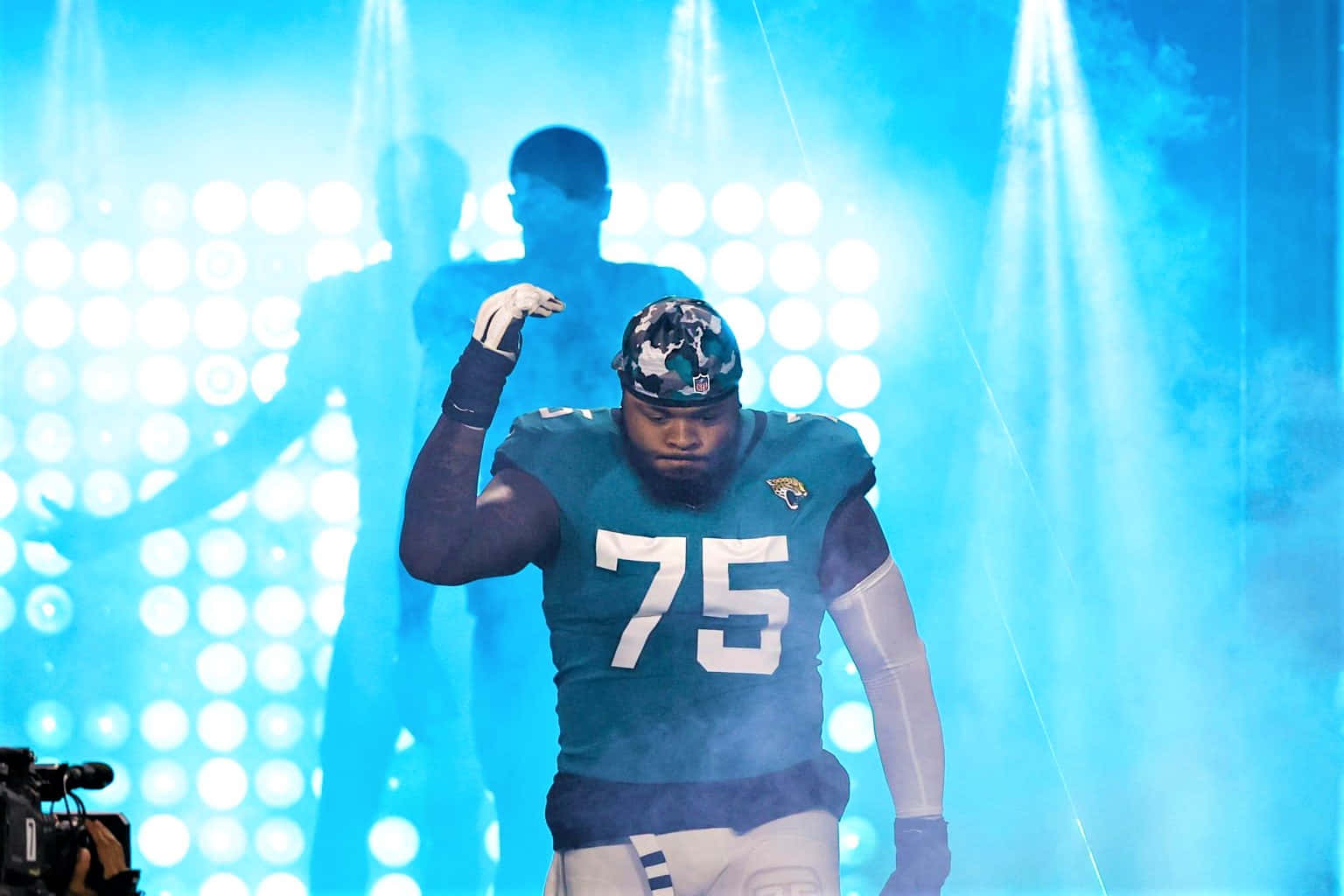Jawaan Taylor, teal jersey, number 75, HD Desktop Wallpaper
