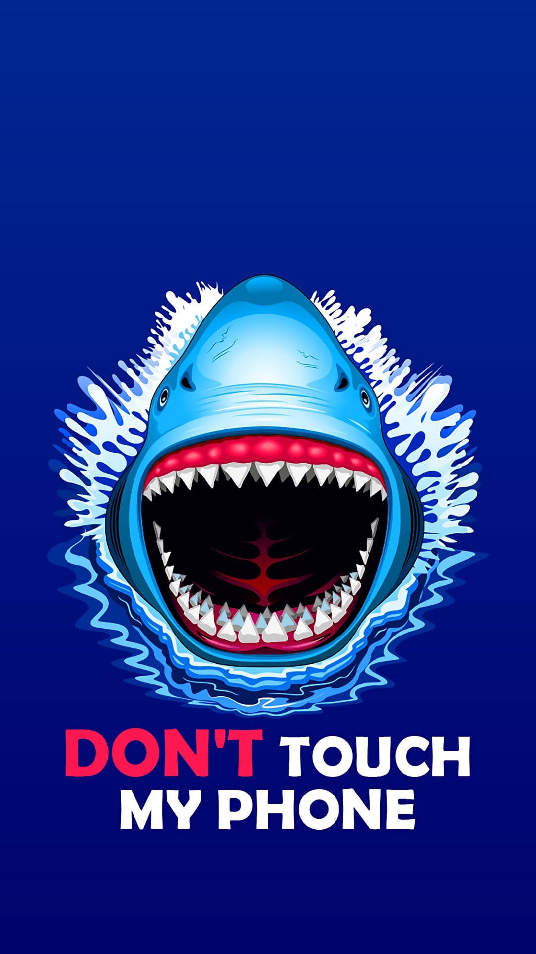 Jaws, cartoon shark, sharp teeth, Full HD Phone Wallpaper