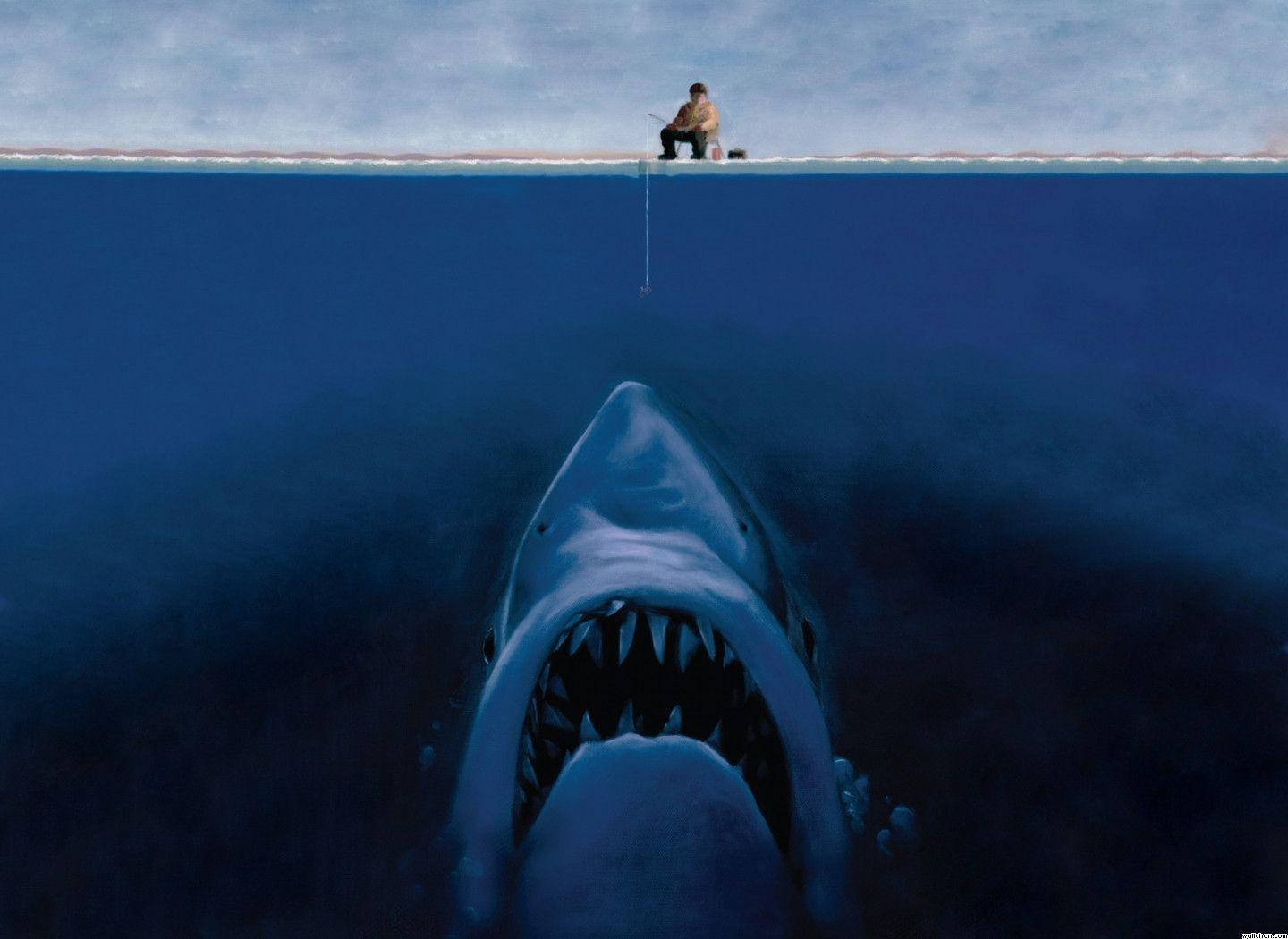 Jaws, fisherman, ocean, HD Desktop Wallpaper