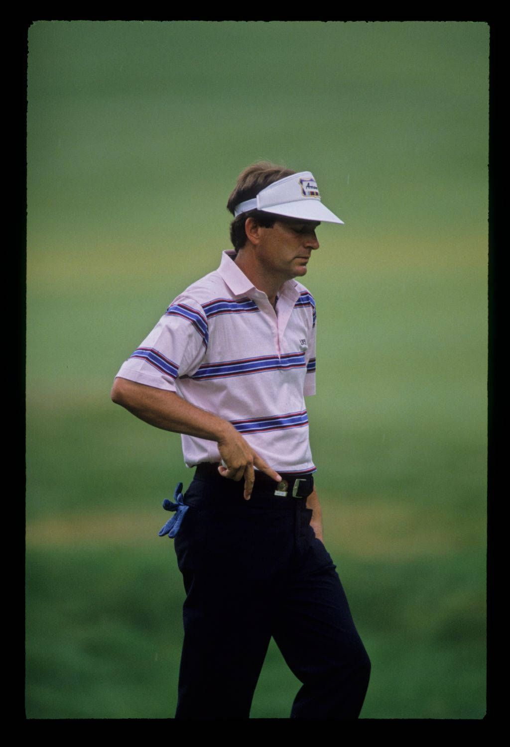 Jay Haas, striped polo, white visor, HD Phone Wallpaper