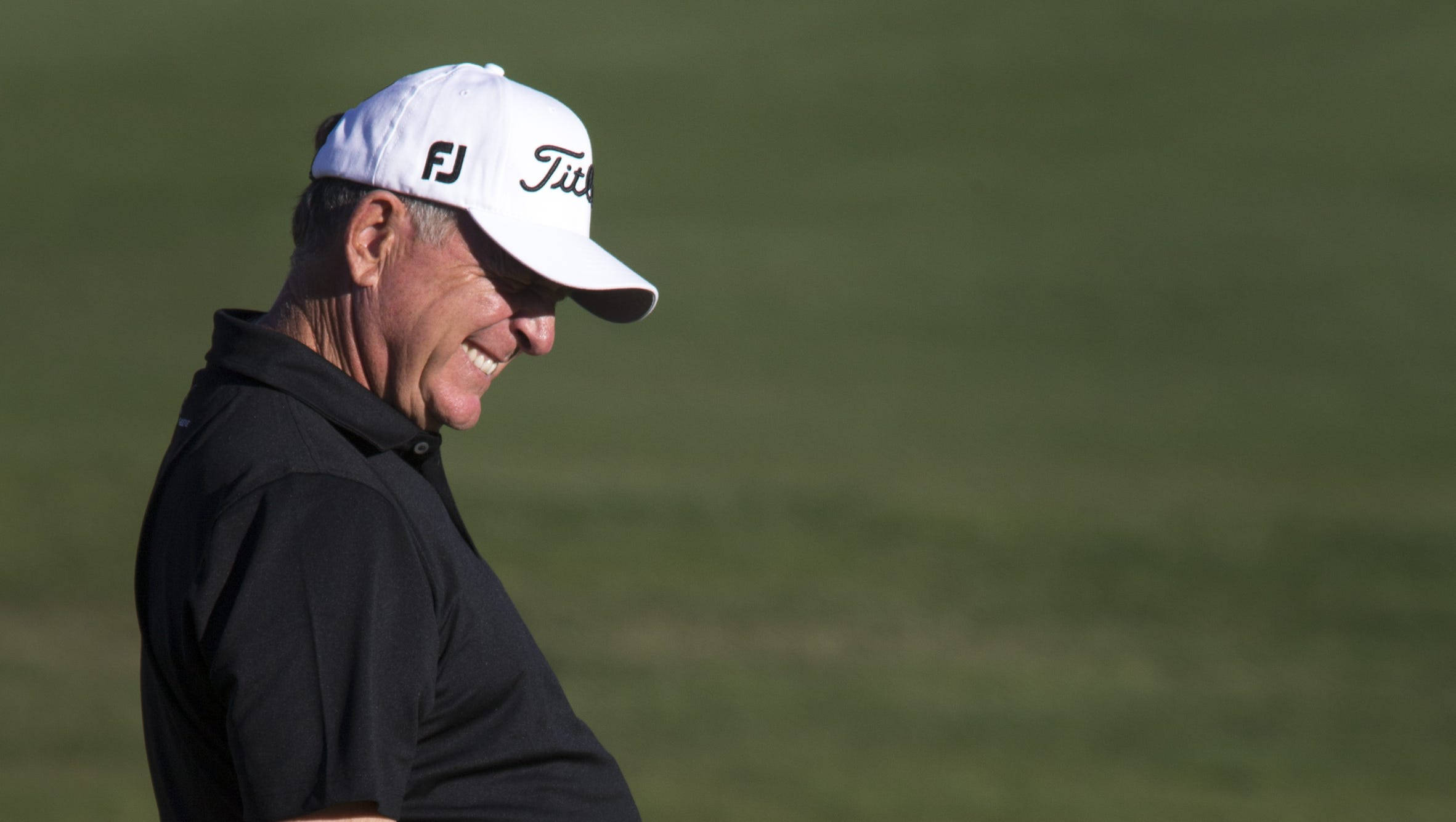 Jay Haas, white Titleist cap, black polo, Full HD Desktop Wallpaper