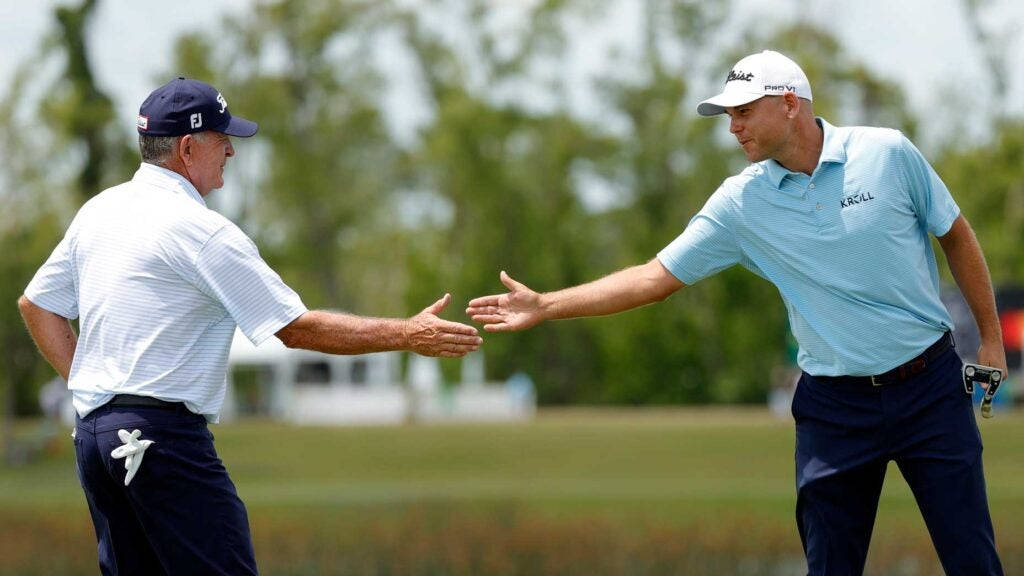 Jay Haas, son, golf course, SD Desktop Wallpaper