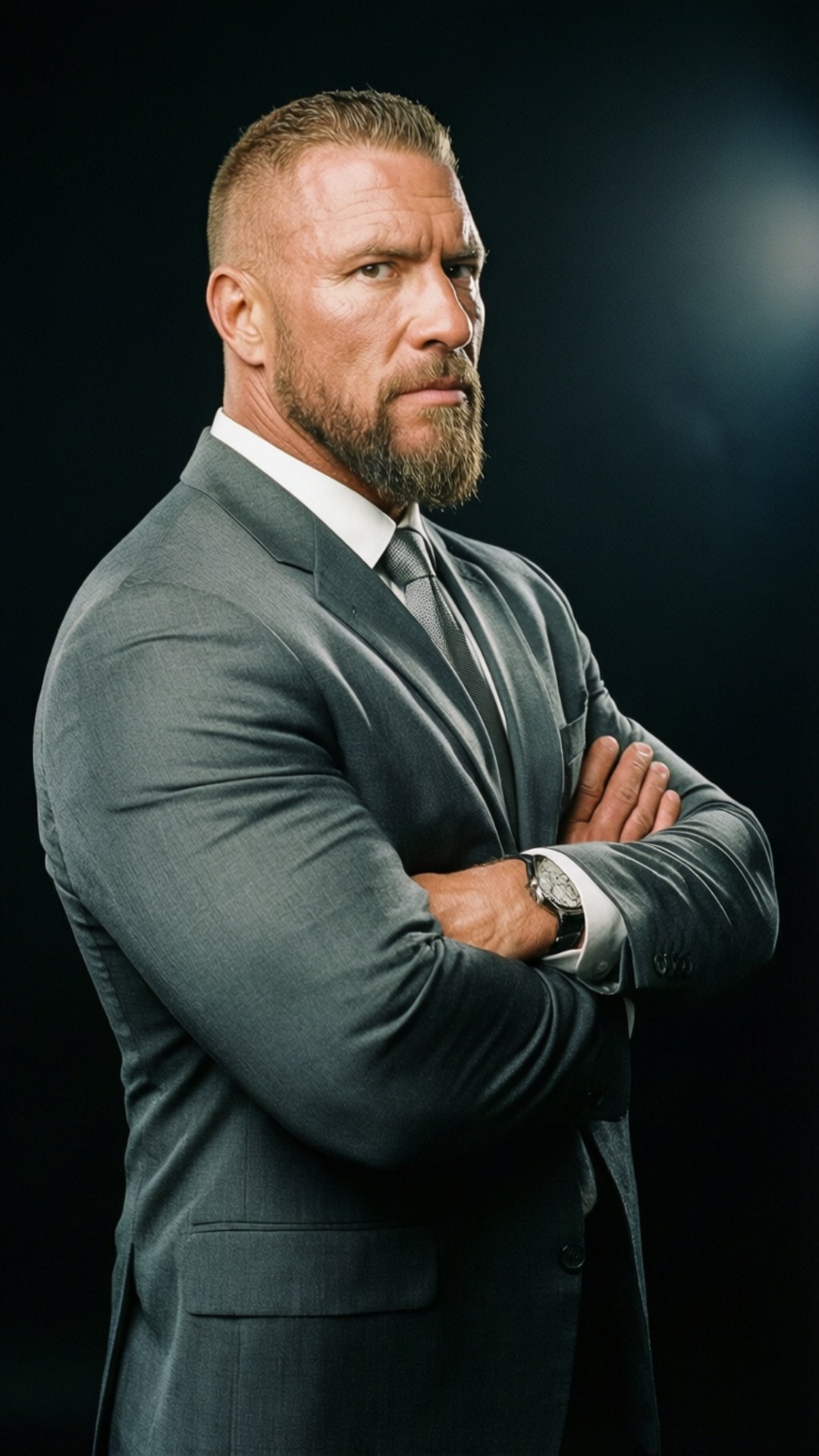 Jay Lethal, gray suit, dark background, Full HD Phone Wallpaper