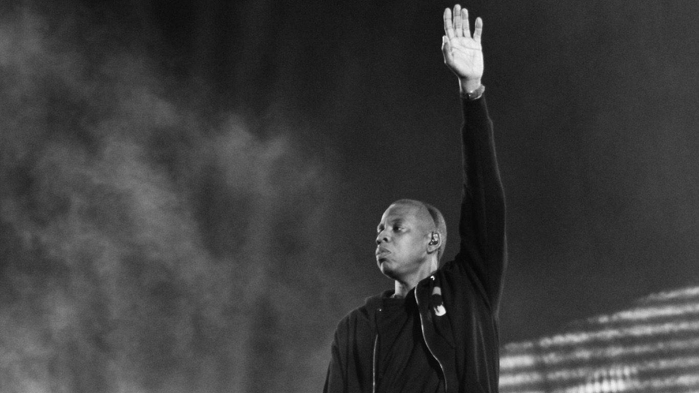 Jay-Z, smoky stage, bright lights, HD Desktop Wallpaper