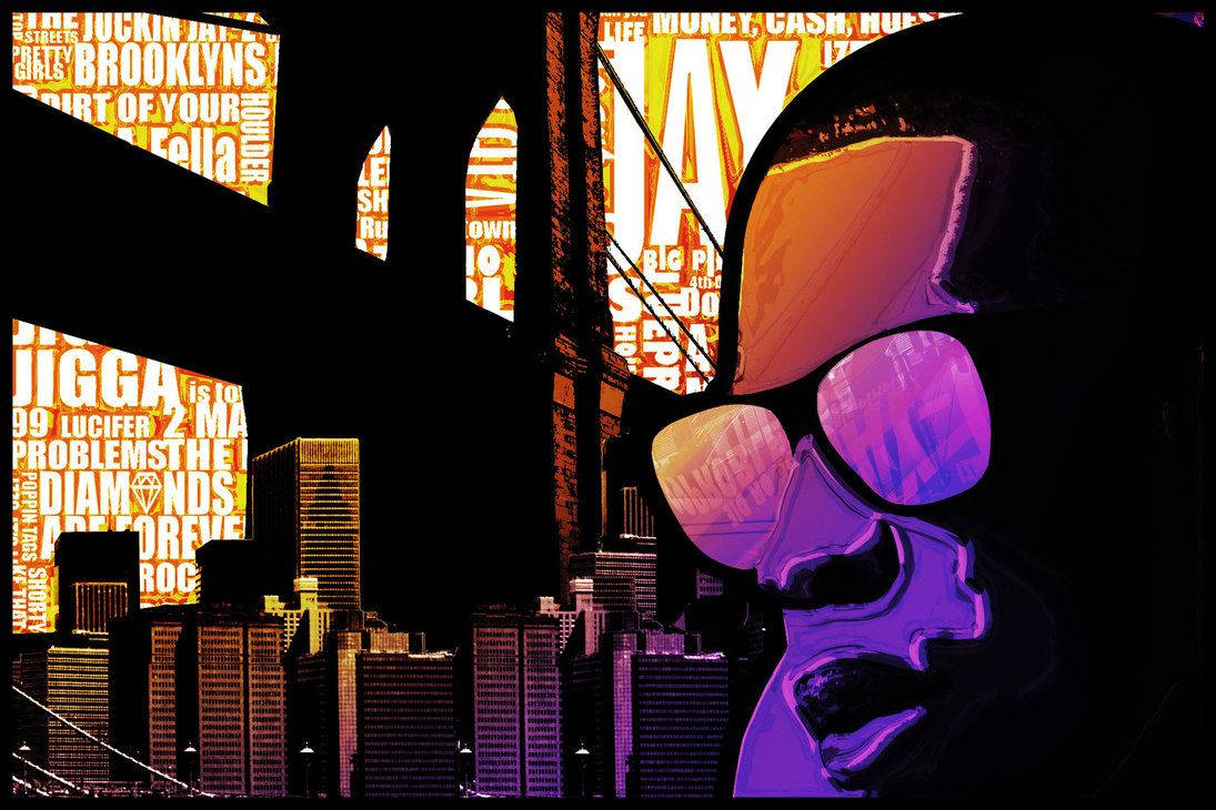 Jay-Z, purple silhouette, sunglasses, SD Desktop Wallpaper