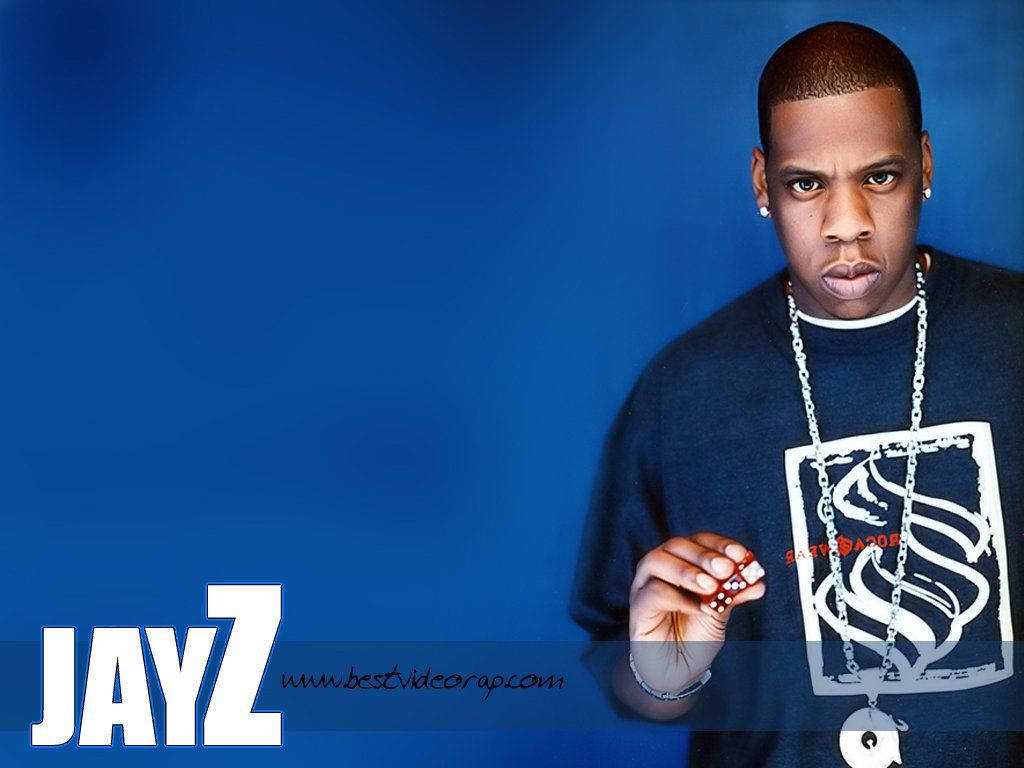 Jay-Z, blue backdrop, dice, SD Desktop Wallpaper