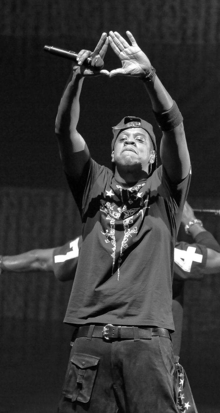 Jay-Z, black and white photograph, stage, HD Phone Wallpaper