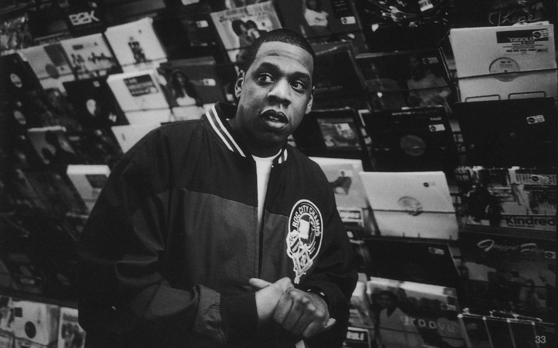 Jay-Z, record store, vinyl albums, Full HD Desktop Wallpaper