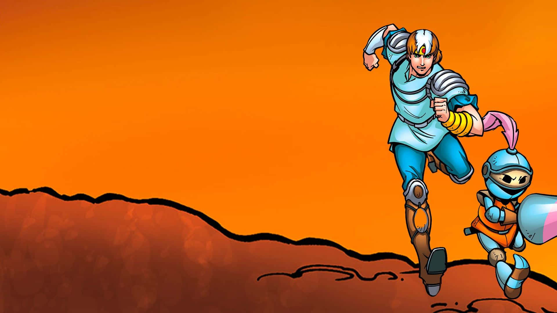 Jayce And The Wheeled Warriors, futuristic armor, fiery orange desert landscape, Full HD Desktop Wallpaper