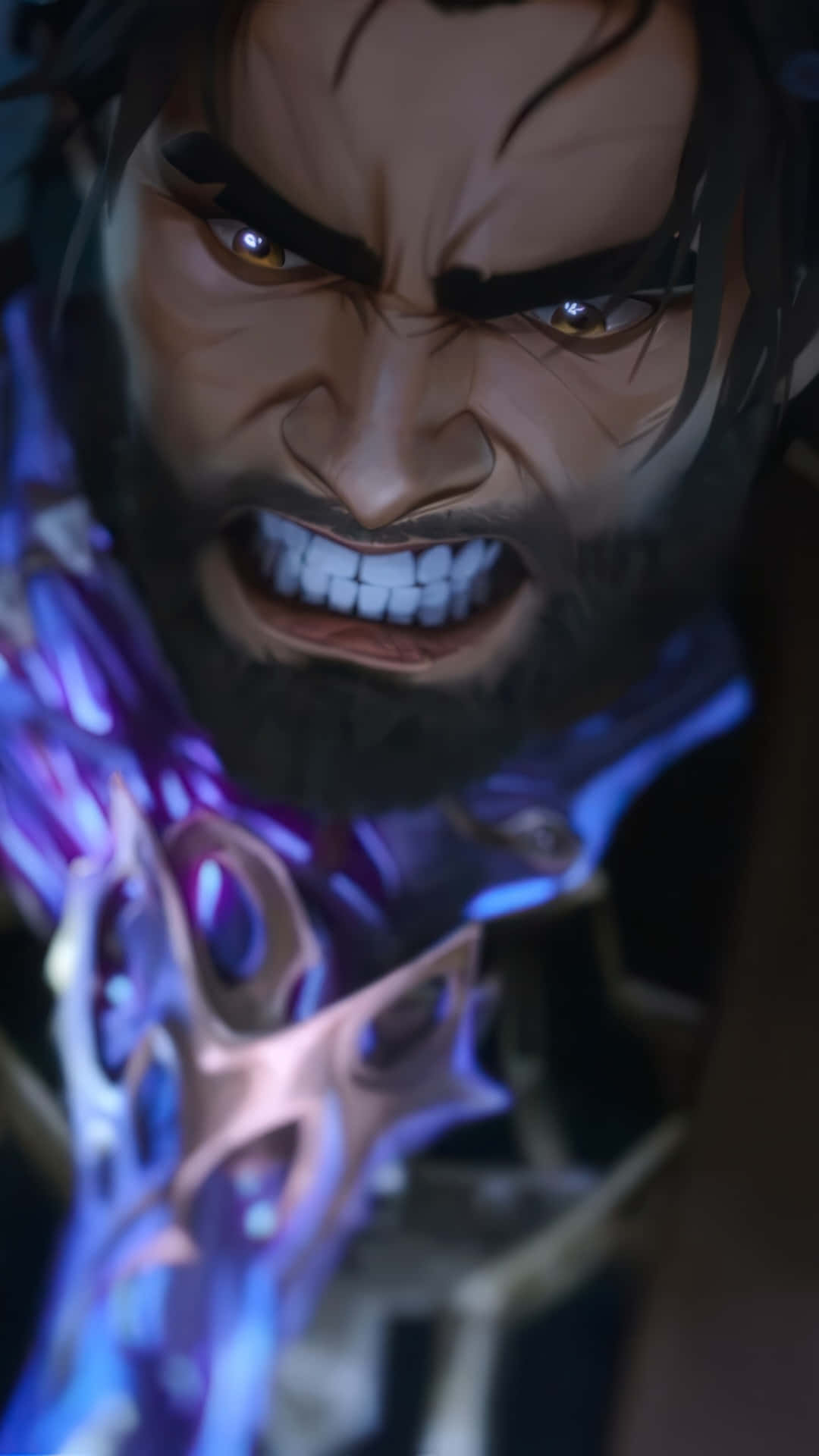 Jayce Arcane, glowing eyes, purple glowing weapon, Full HD Phone Wallpaper
