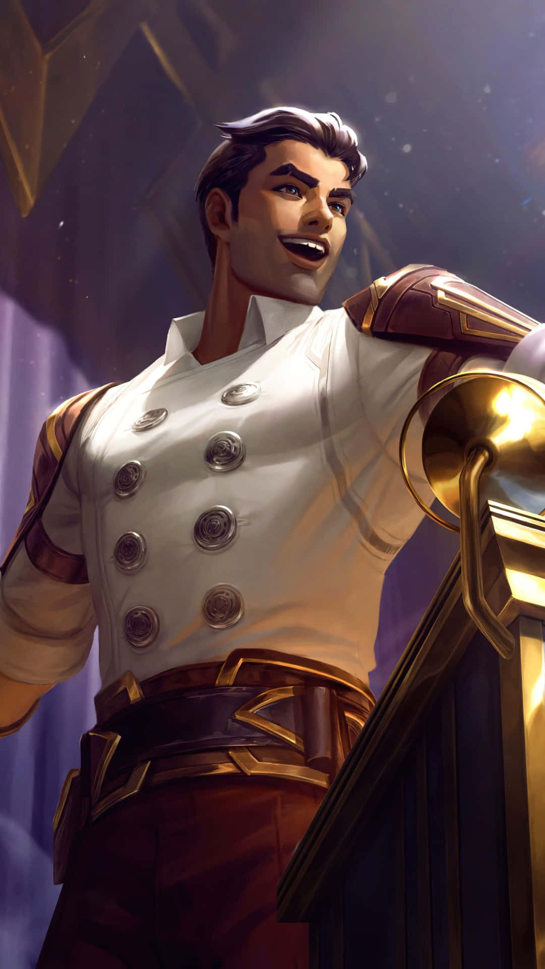 Jayce, white double-breasted uniform, gold trim, Full HD Phone Wallpaper