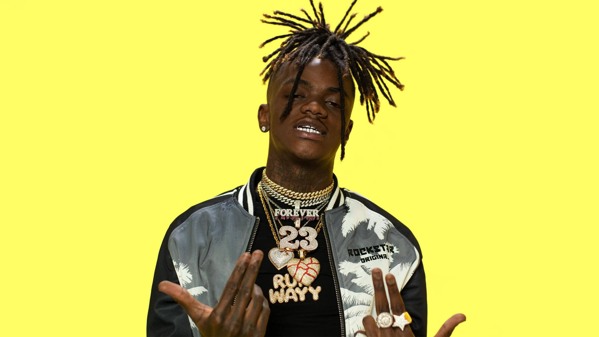 JayDaYoungan, spiky dreadlocks, gold chains, Full HD Desktop Wallpaper