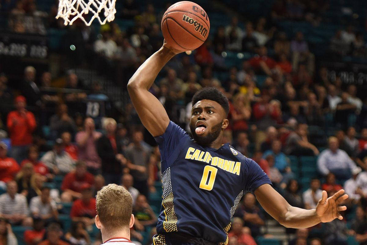 Jaylen Brown, blue California jersey, dunks the ball, SD Desktop Wallpaper