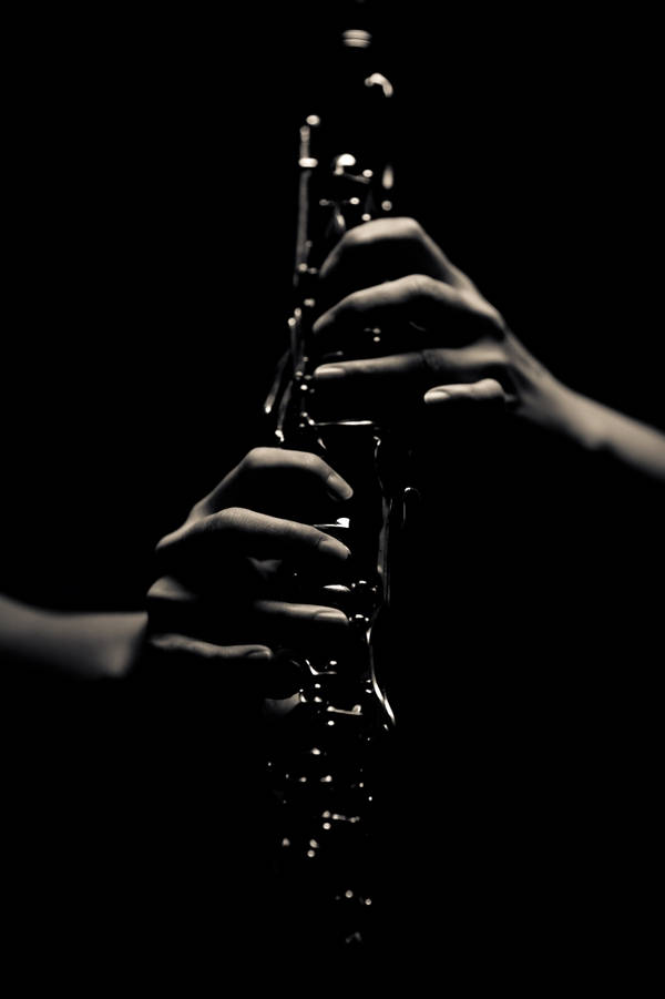 jazz clarinet, clarinet, black background, SD Phone Wallpaper