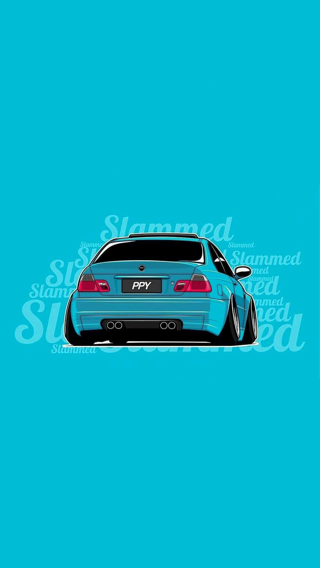 blue sports car, red taillights, PPY license plate, Full HD Phone Wallpaper