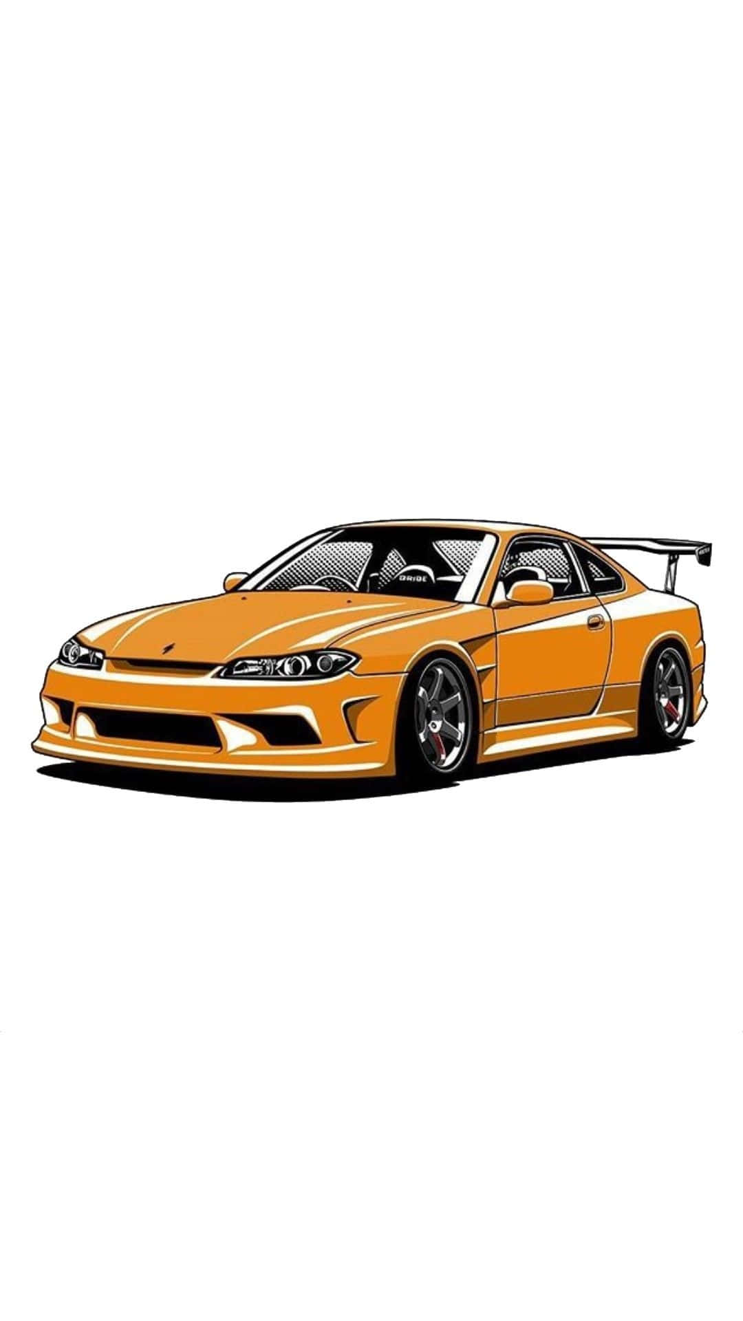 vibrant orange sports car, rear wing, custom wheels, Full HD Phone Wallpaper
