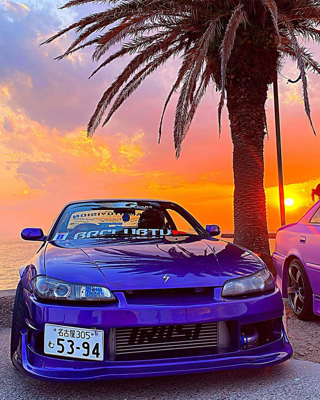 JDM, iPhone, vibrant purple sports car, HD Phone Wallpaper