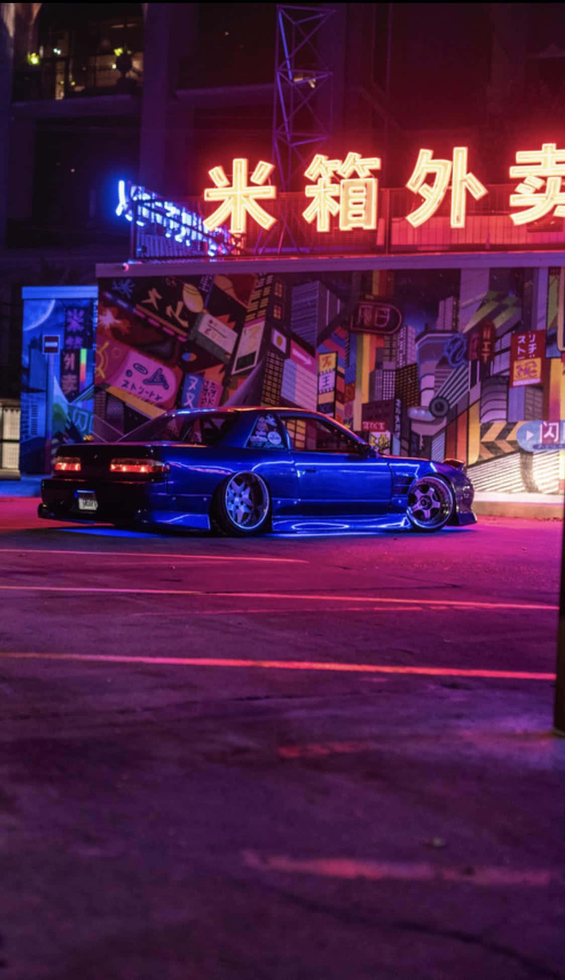 JDM, iPhone, sleek blue sports car, Full HD Phone Wallpaper