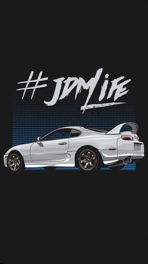 JDM Supra, white, raised rear wing, SD Phone Wallpaper