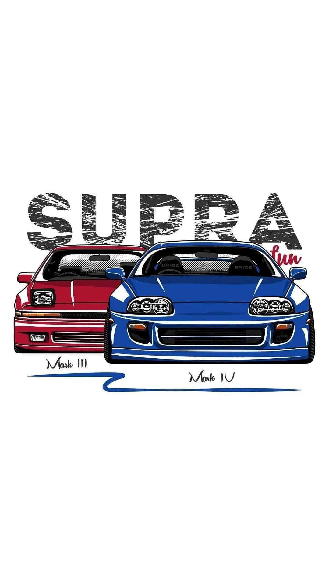 Supra, red, blue, Full HD Phone Wallpaper