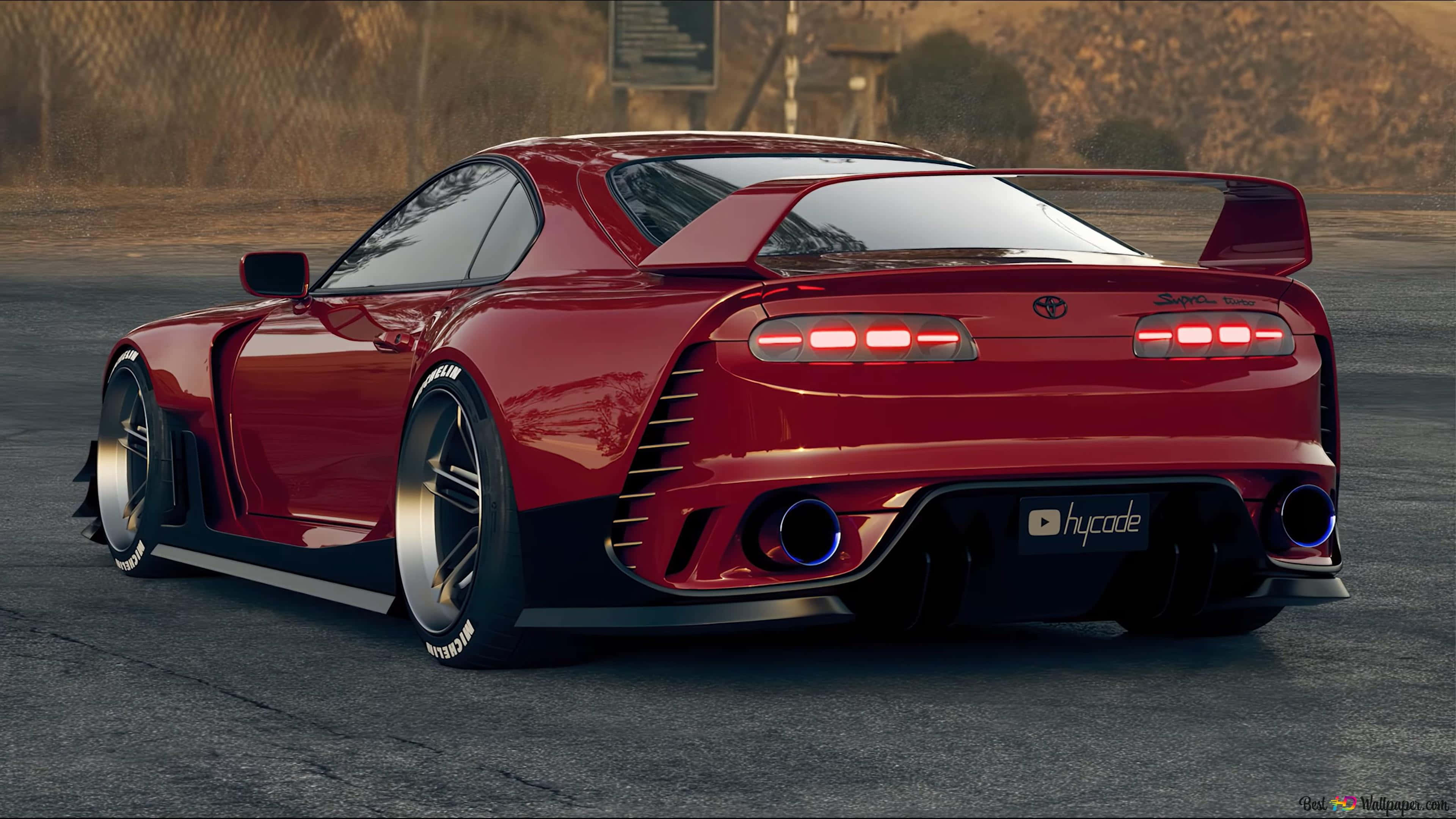 Jdm Supra, glossy red, modified sports car, 4K Desktop Wallpaper