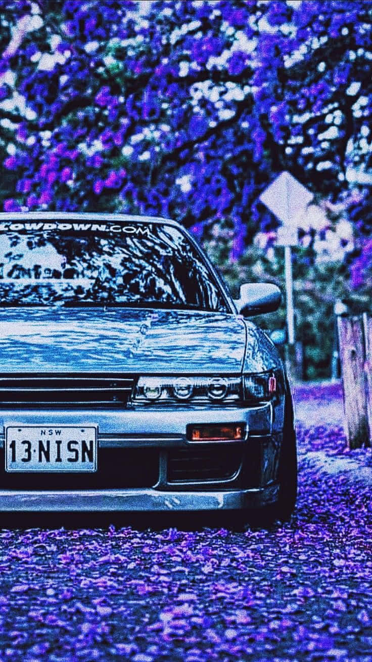 JDM Supra, silver, vibrant purple blossoms, HD Phone Wallpaper
