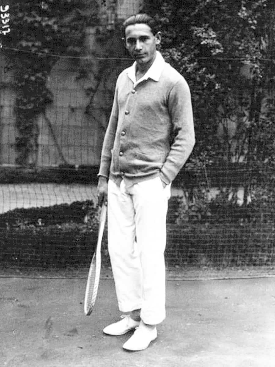 Jean Borotra, tennis racket, court, SD Phone Wallpaper