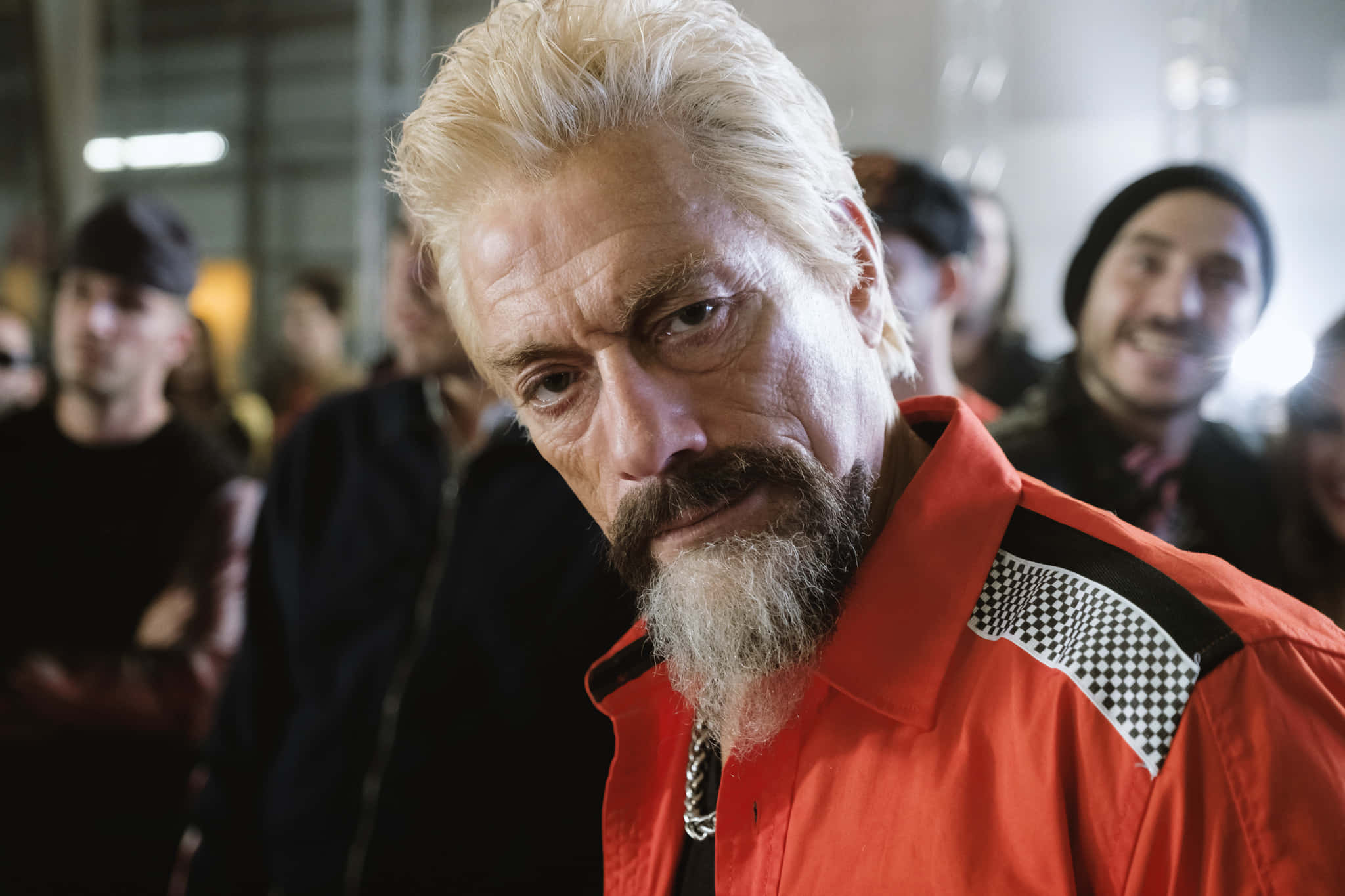 Jean Claude Van Damme, white hair, beard, Full HD Desktop Wallpaper