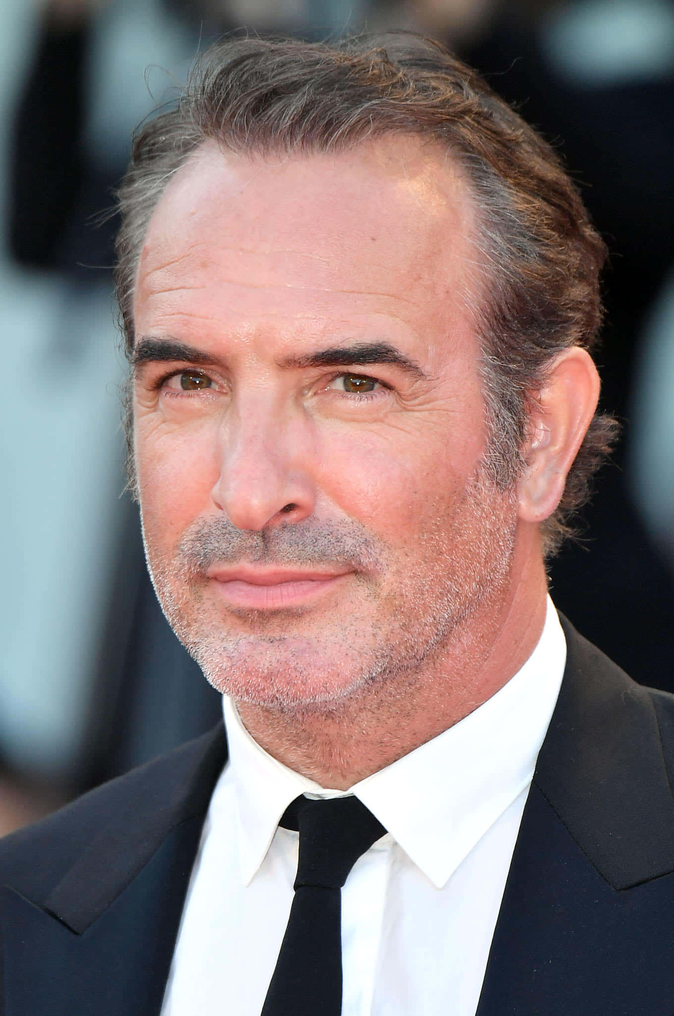 Jean Dujardin, black suit, tie, Full HD Phone Wallpaper