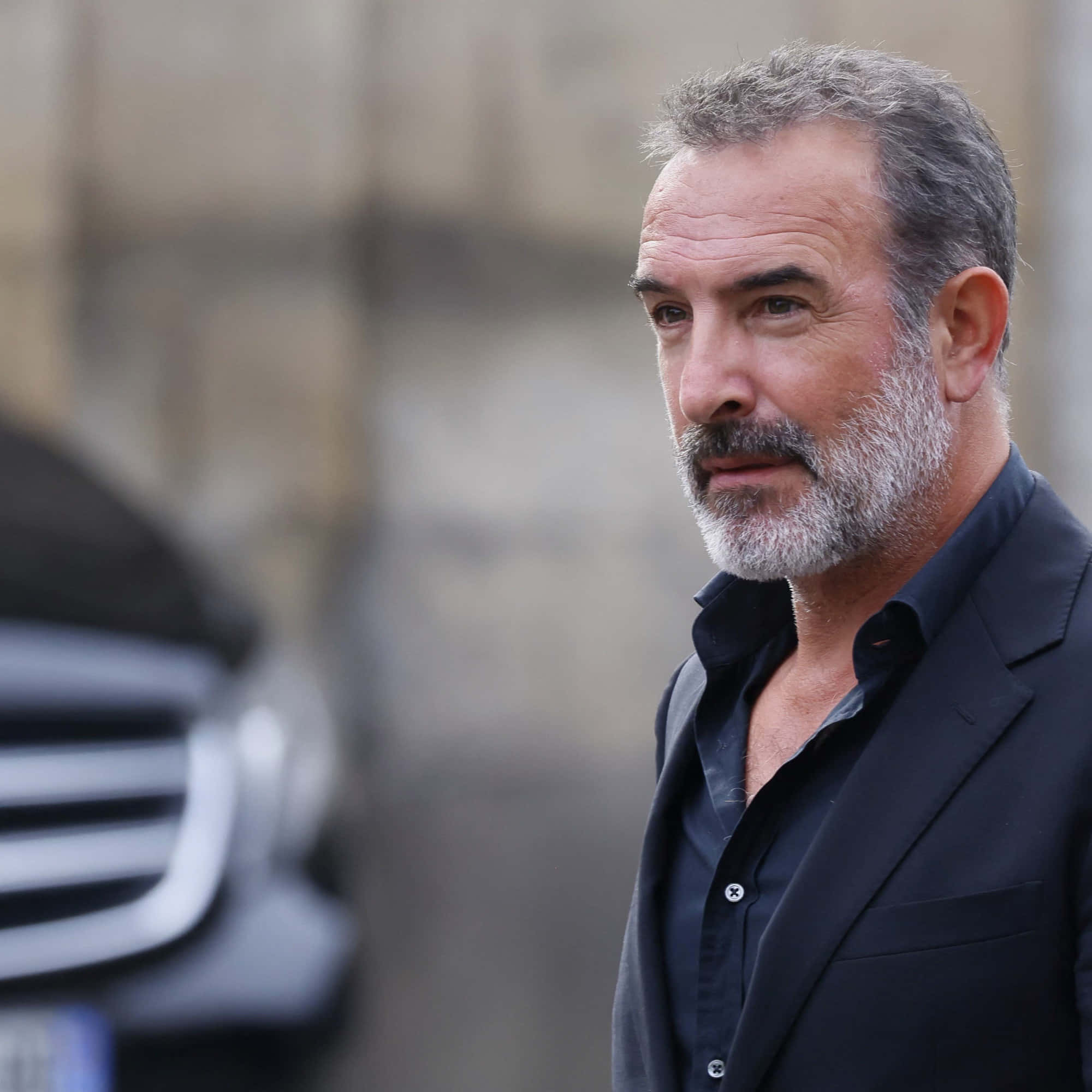 Jean Dujardin, gray beard, intense gaze, Full HD Desktop Wallpaper