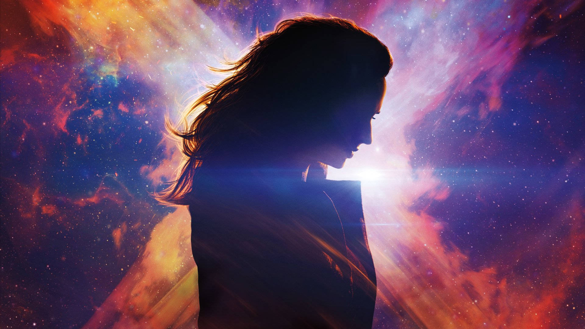 Jean Grey, silhouette, cosmic nebula, Full HD Desktop Wallpaper