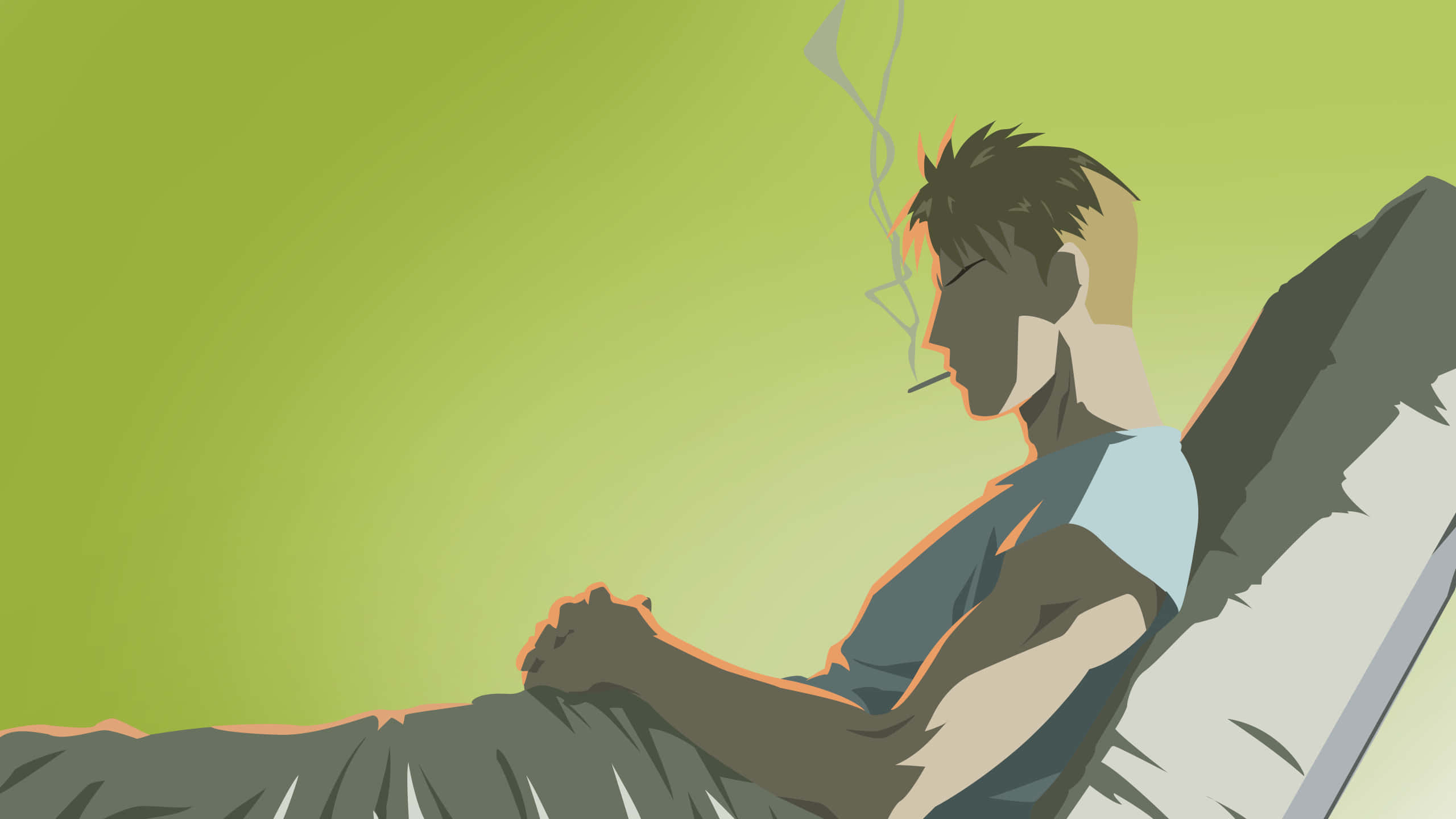 Jean Havoc, profile, cigarette, 2K Desktop Wallpaper