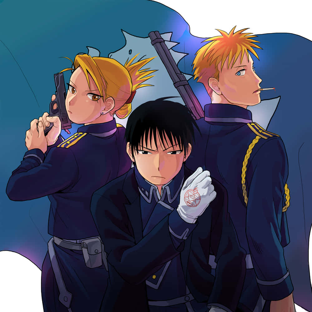 Jean Havoc, anime soldiers, dark uniforms, SD Desktop Wallpaper