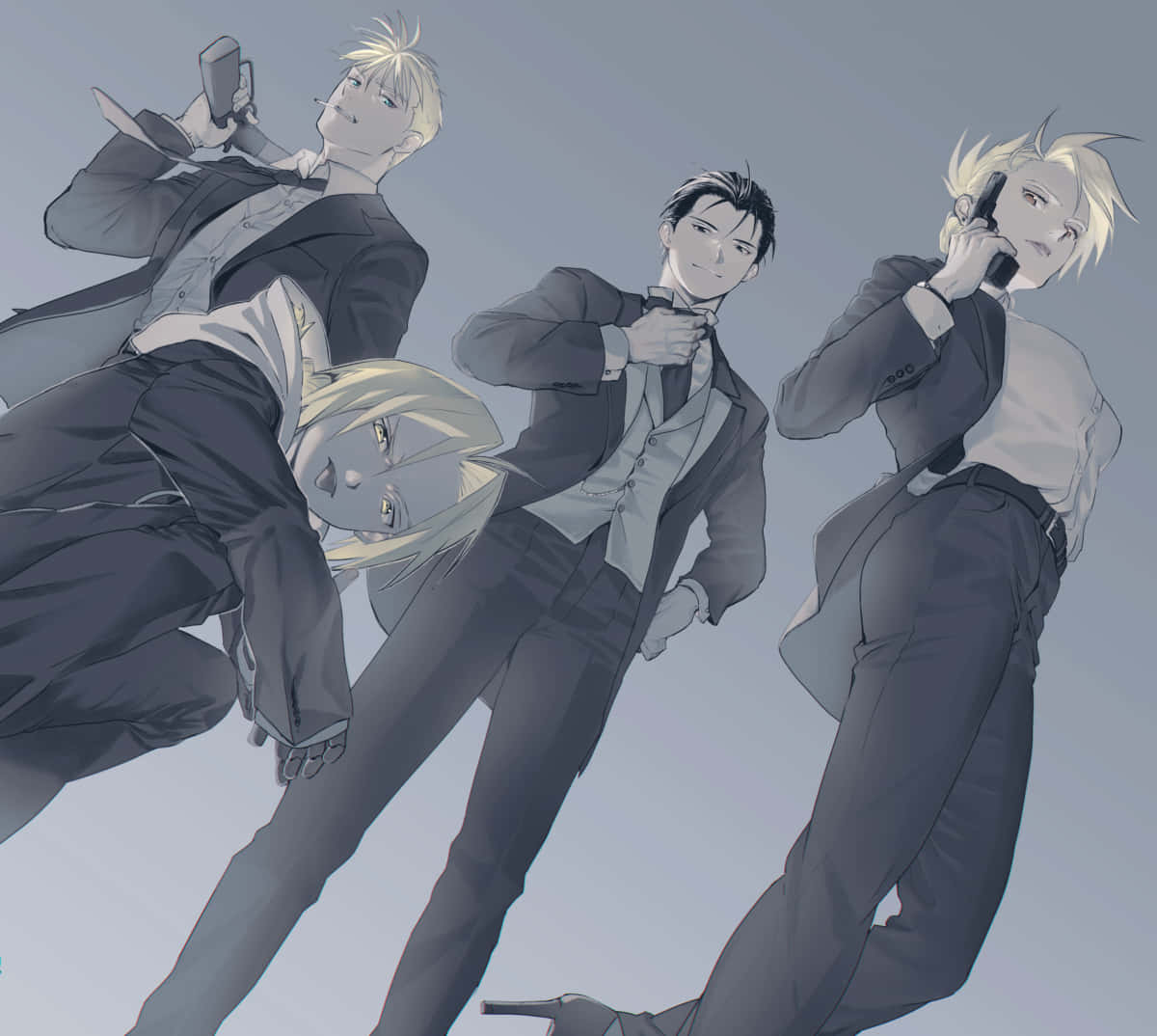 Jean Havoc, anime men, suits, SD Desktop Wallpaper